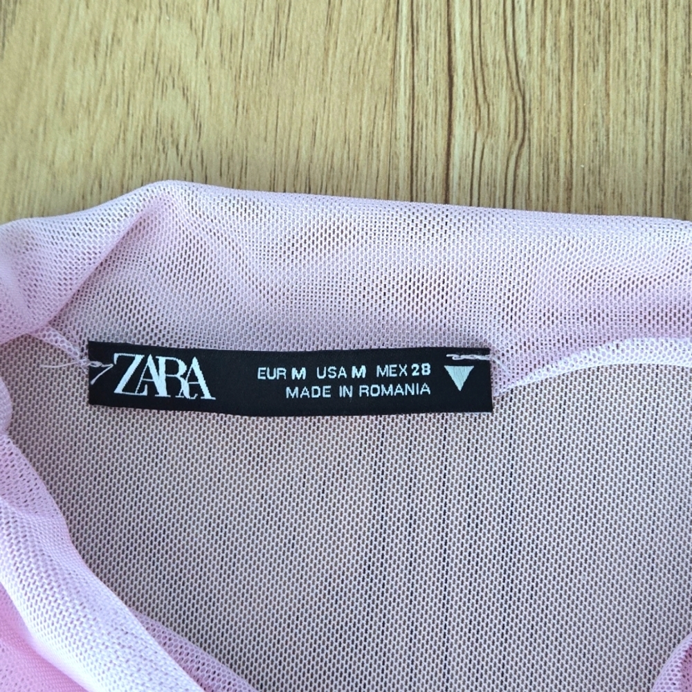 ZARA Pink and White Sleeveless Dress MEDIUM - Picture 5 of 5